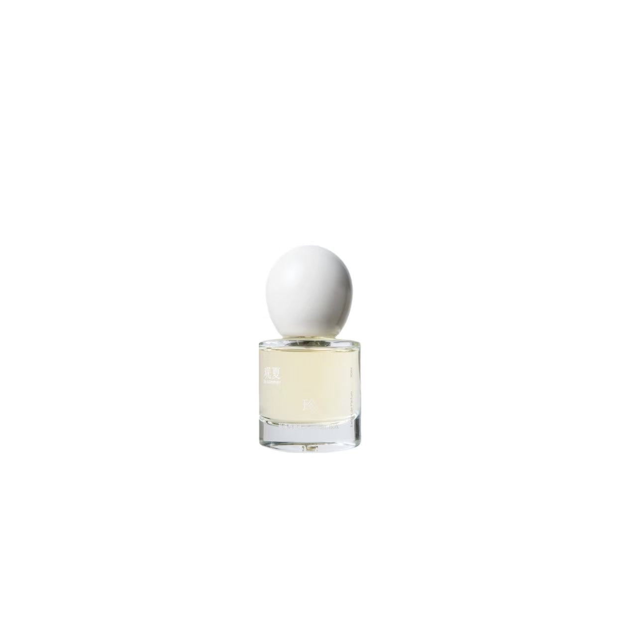 To Summer PEARL BOX niche perfume bottle with white cap, featuring a minimalist and elegant design.