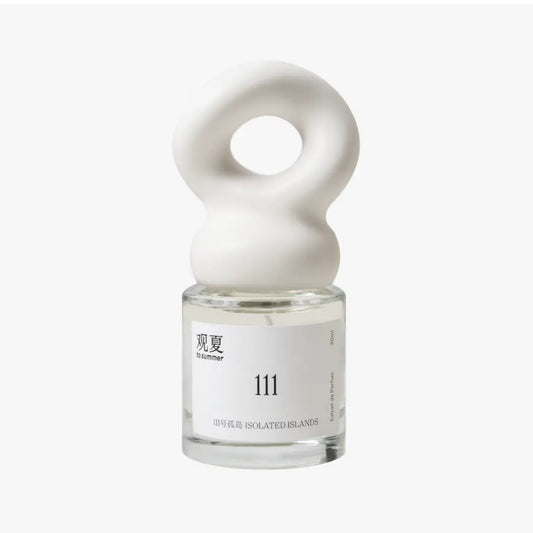 To Summer 111 ISOLATED ISLANDS niche perfume bottle with white cap, featuring a fresh aquatic and mineral scent.